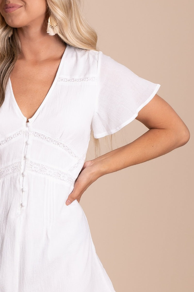 White romper with short sleeve online shopping boutique
