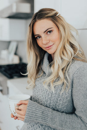 Gray High-Quality Knit Material Boutique Sweaters for Women