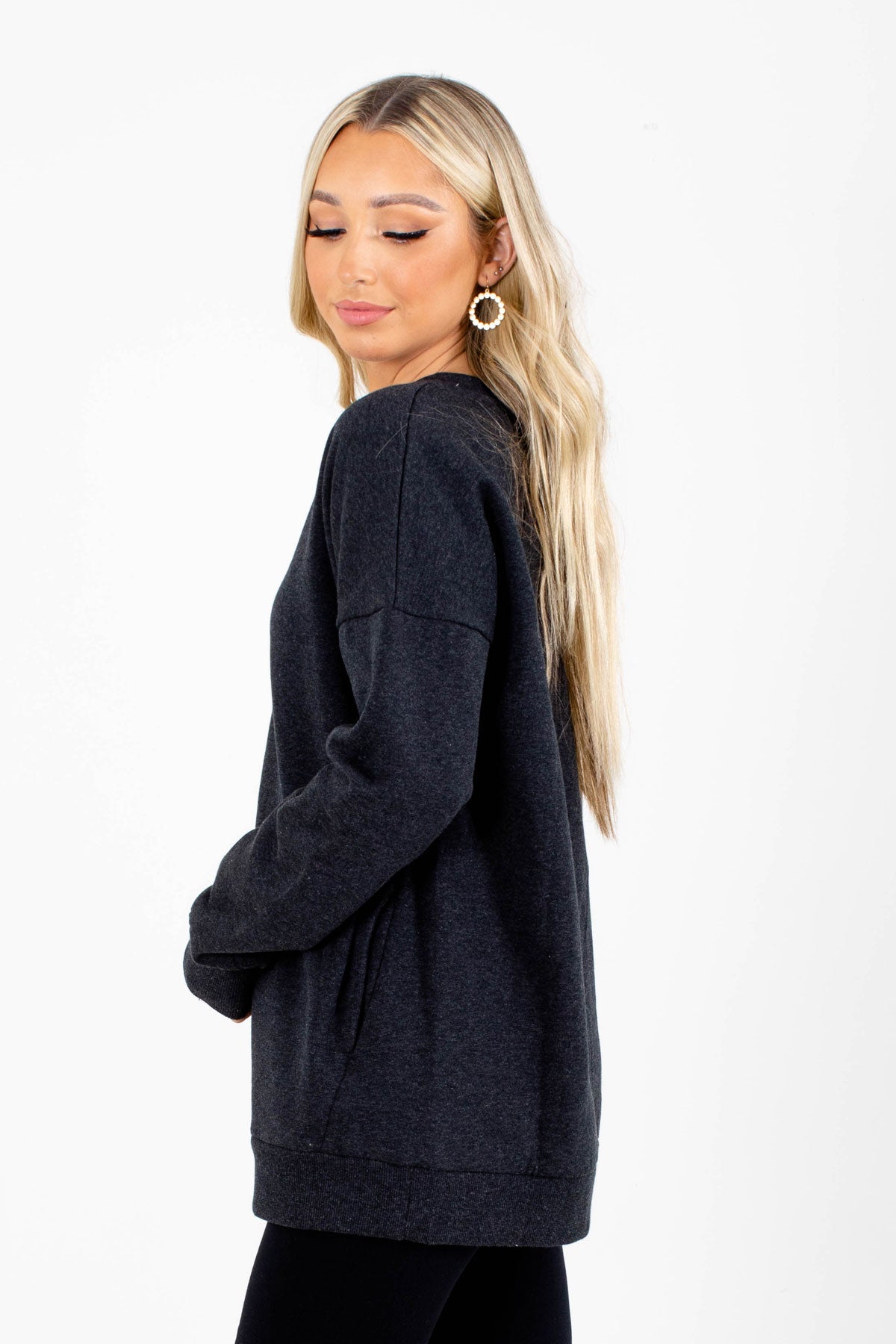 Navy V-Neck Sweater Boutique Sweater