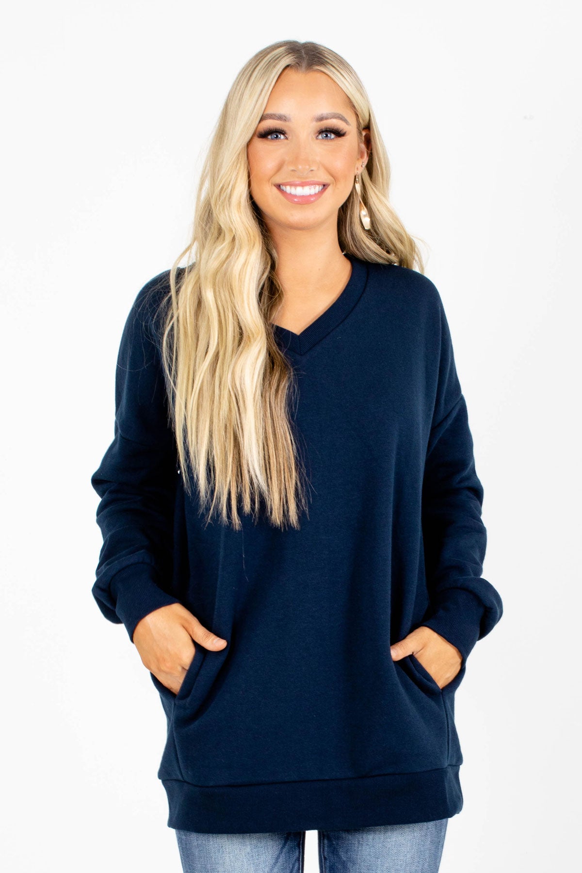 Navy Pullover Affordable Online Boutique