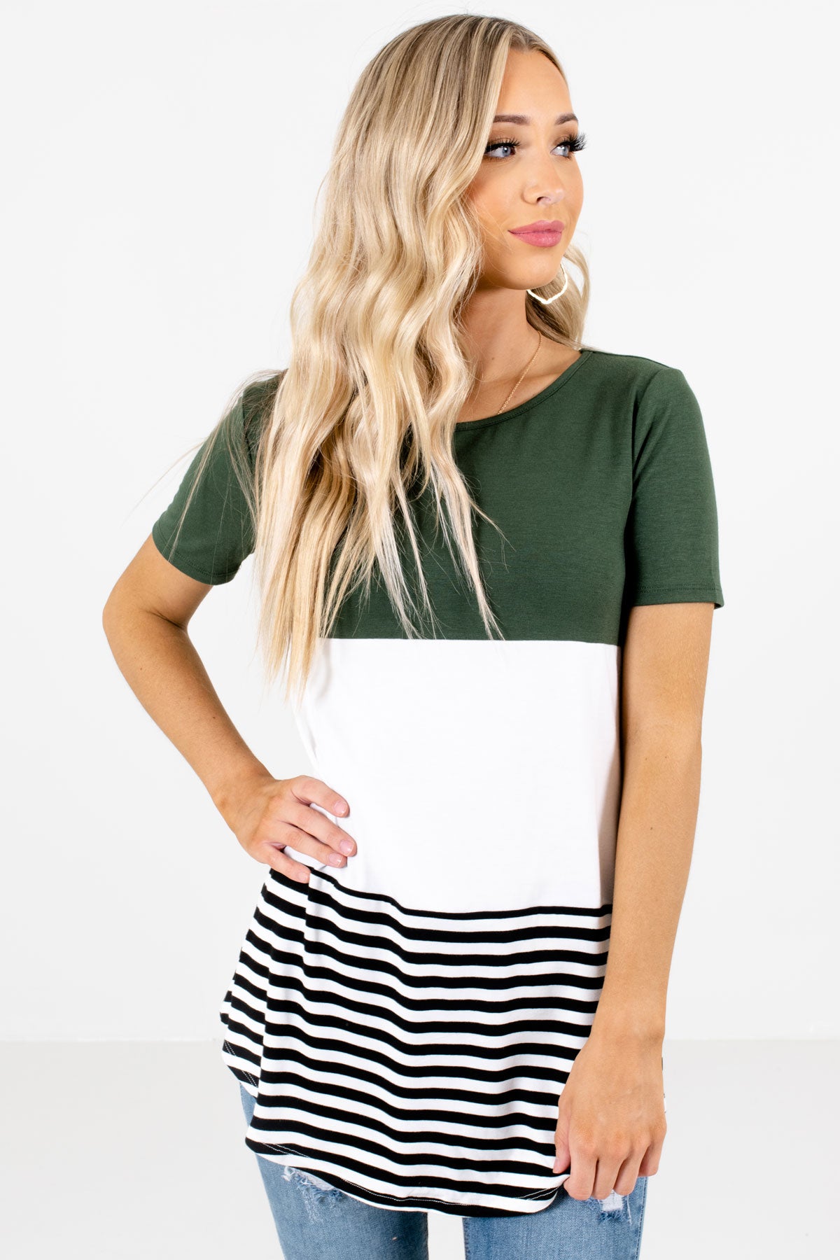 Women’s Green Casual Everyday Boutique Tops