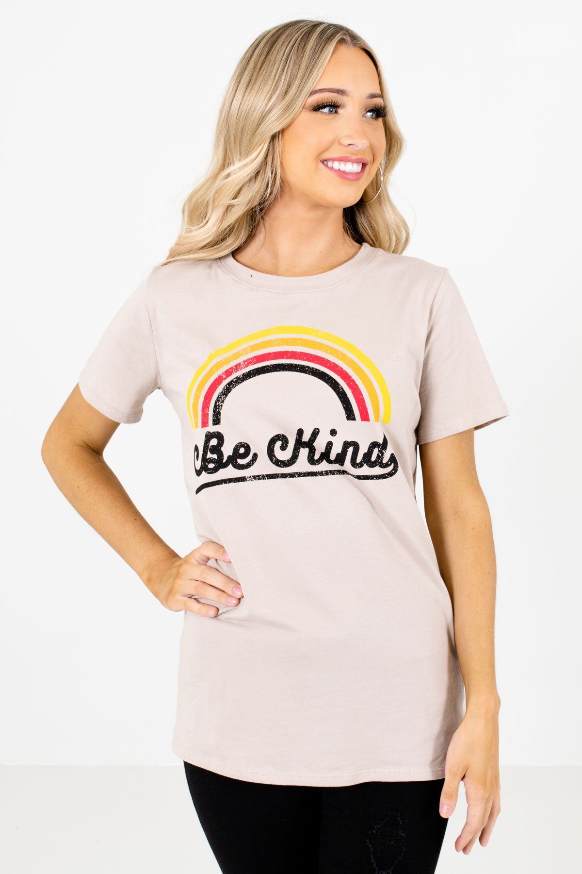 Taupe Brown Cute and Comfortable Boutique Graphic Tees for Women