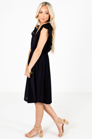 Women's Black Knee-Length Boutique Dress