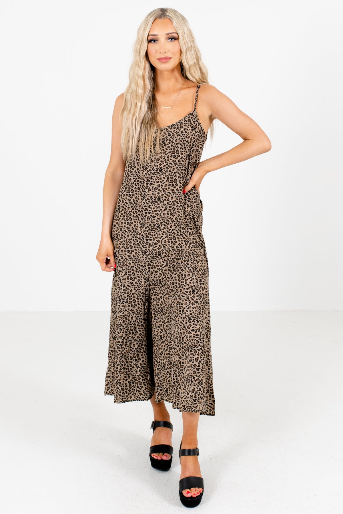 Brown Cute and Comfortable Boutique Midi Dresses for Women