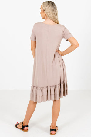 Brown Boutique Dresses with Pockets for Women