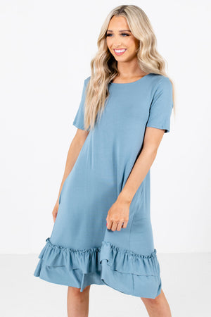 Blue Knee-Length Boutique Dresses for Women