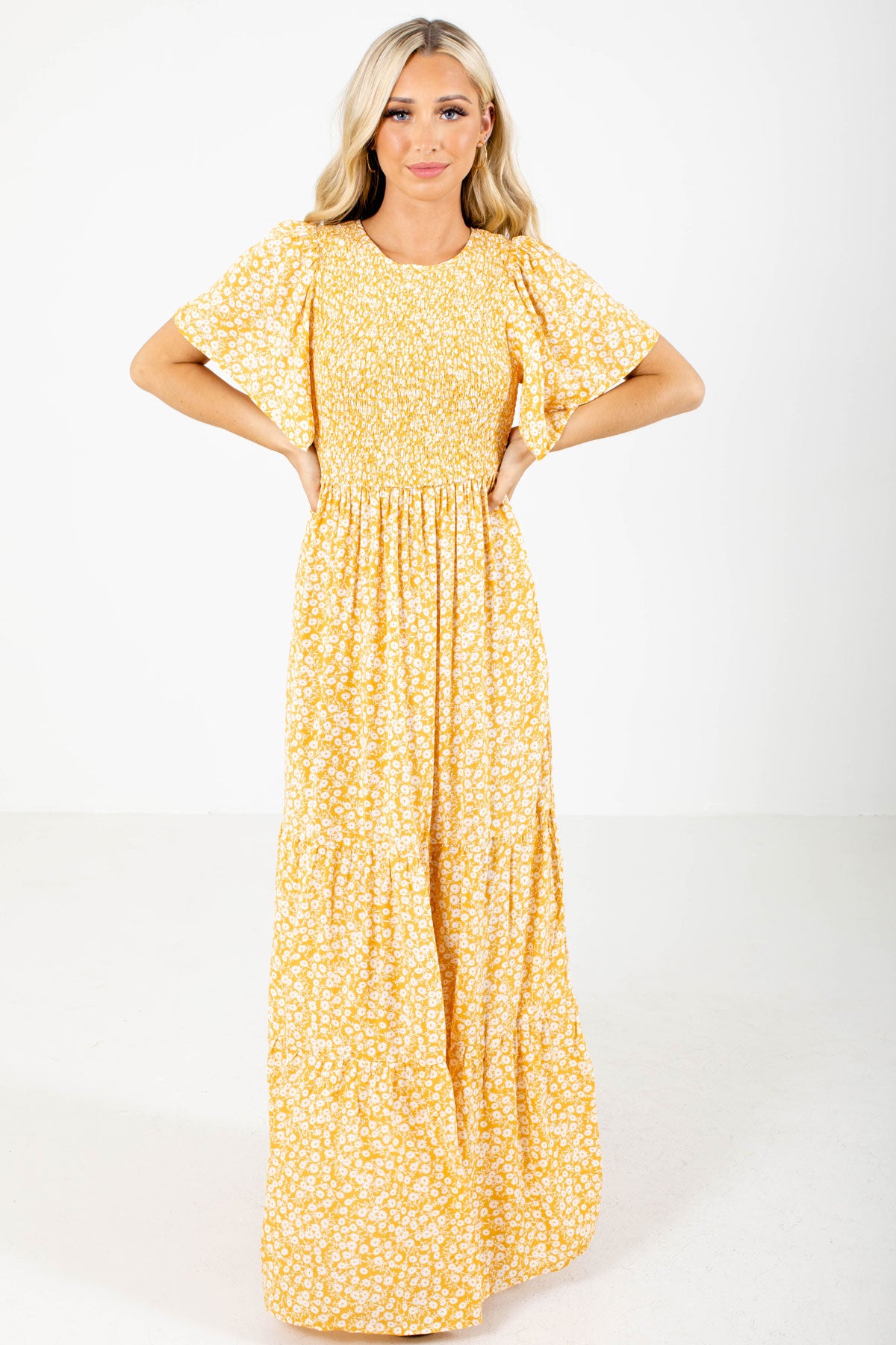 Yellow Cute and Comfortable Boutique Maxi Dresses for Women