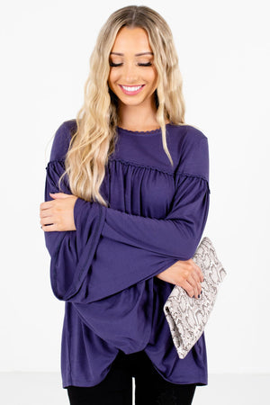 Women's Purple Pleated Boutique Tops