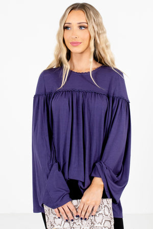 Women's Purple Casual Everyday Boutique Boho Tops