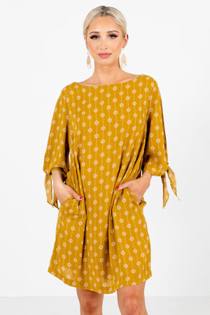 Women's Mustard High-Quality Boutique Mini Dress