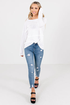 White Cute and Comfortable Boutique Tops for Women