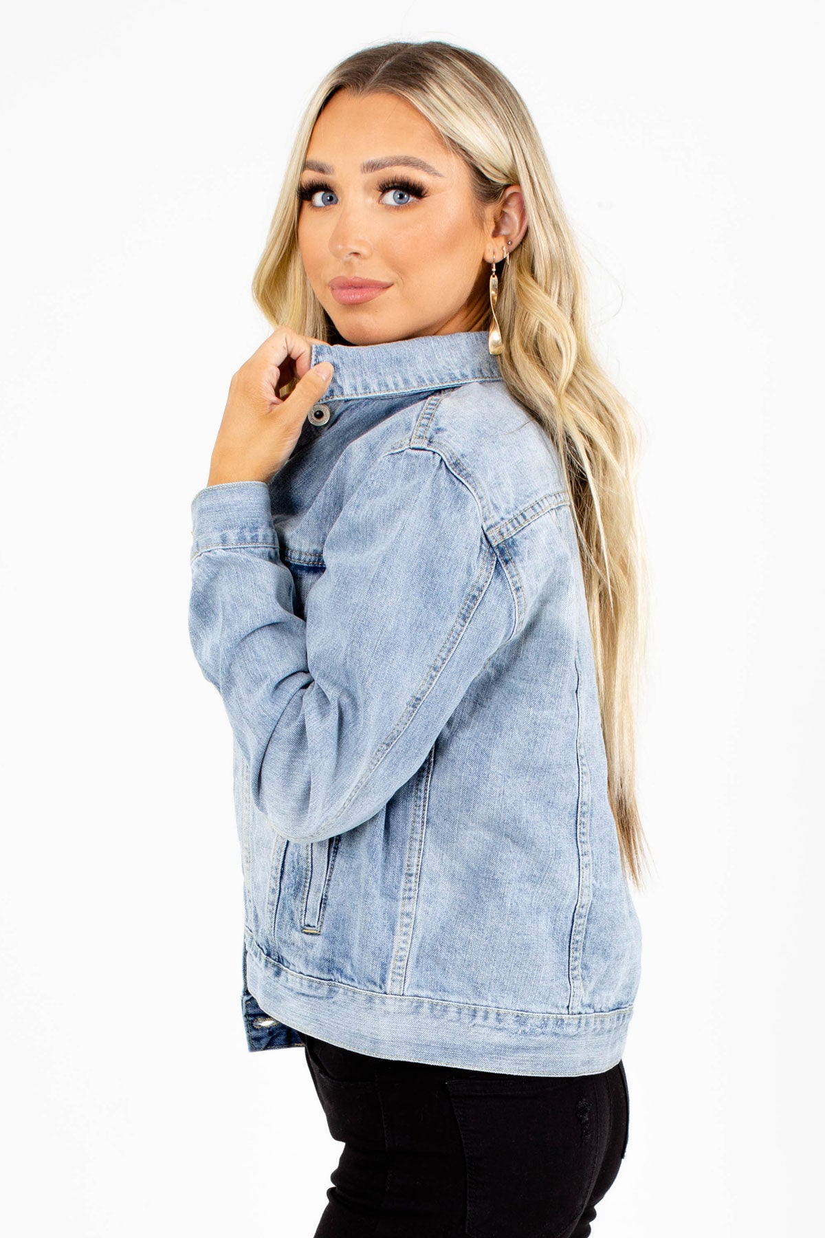 Jean Jacket with Pockets for Women