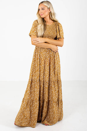 Mustard Yellow Cute and Comfortable Boutique Maxi Dresses for Women