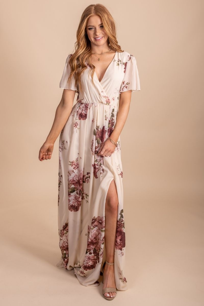 Bloom Where You're Planted Floral Maxi Dress