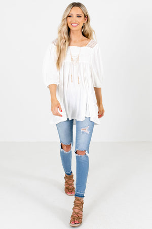 Women's White Spring and Summertime Boutique Clothing