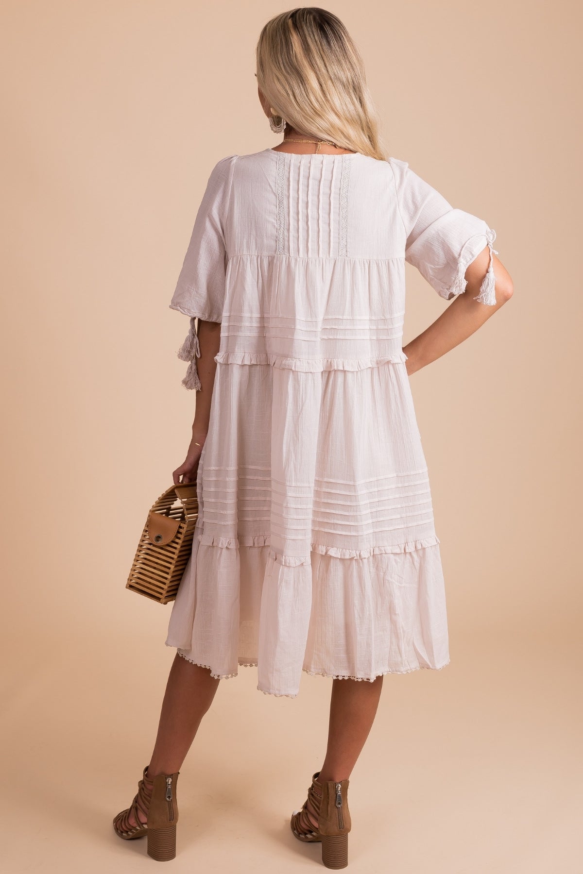 Midi Dress in Off White Natural Color for Women
