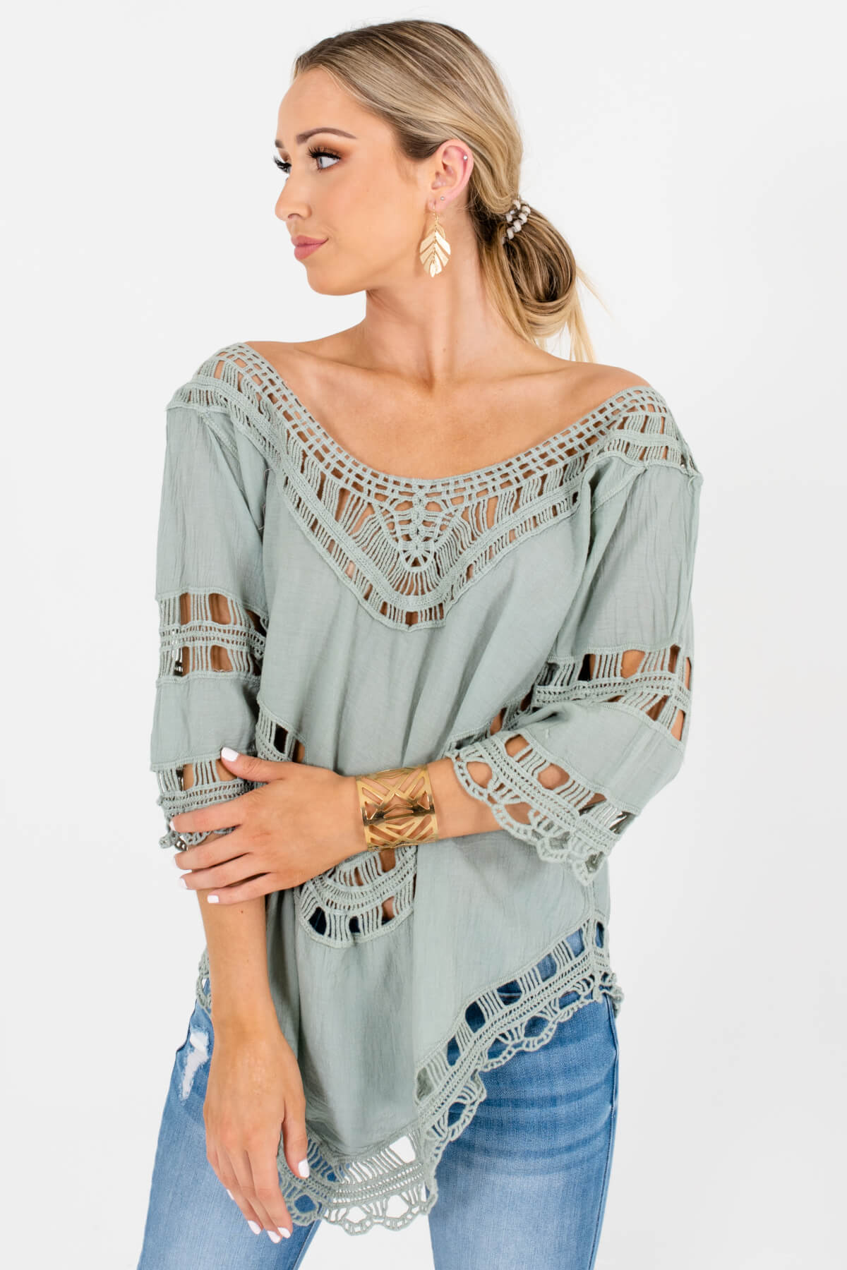 Green Cute and Comfortable Boutique Tops for Women