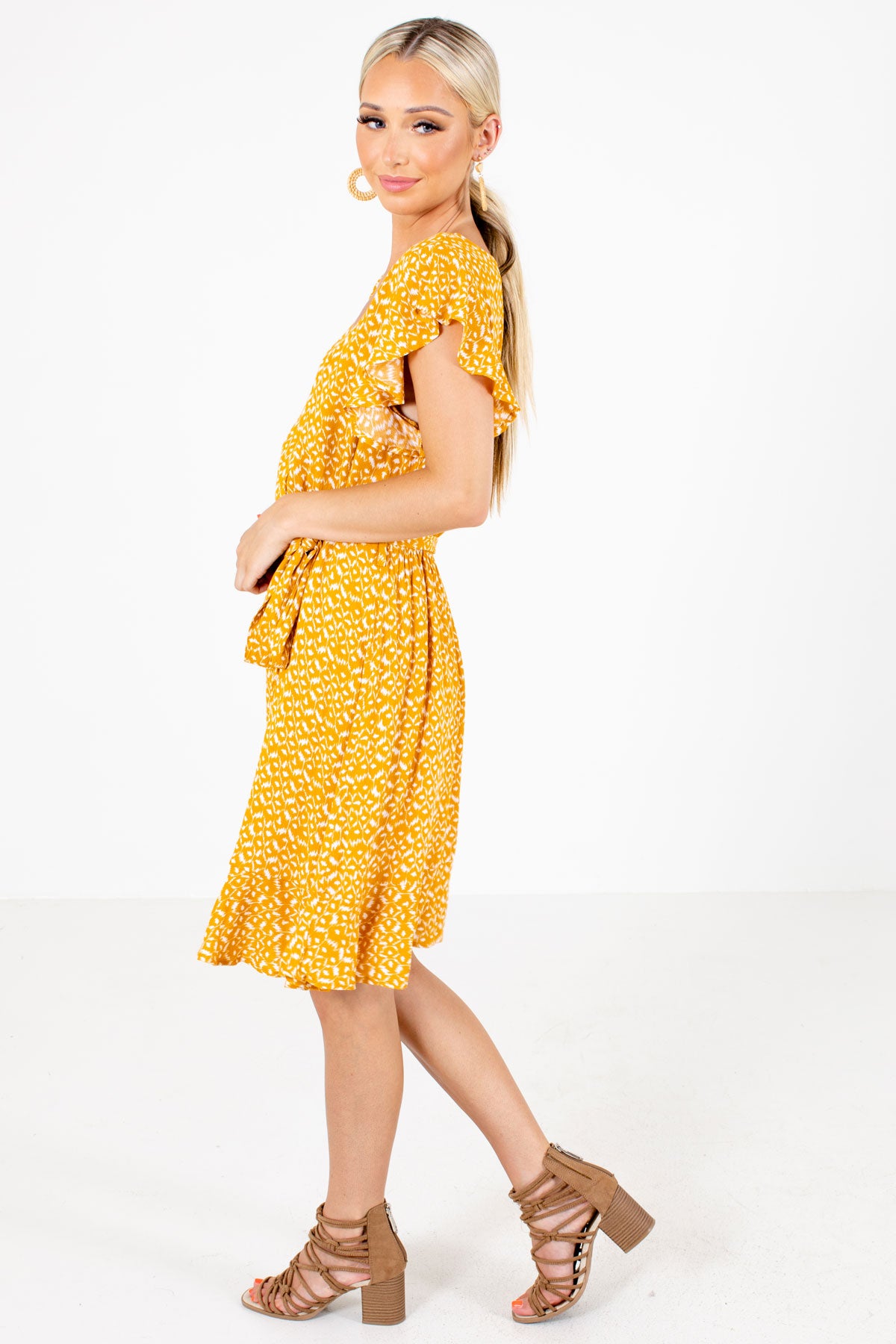 Dress for Women with Yellow Pattern