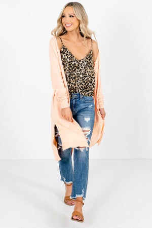 Women's Peach Pink Layering Boutique Cardigans