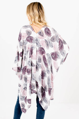 Women's Purple Asymmetrical Hem Boutique Kimono