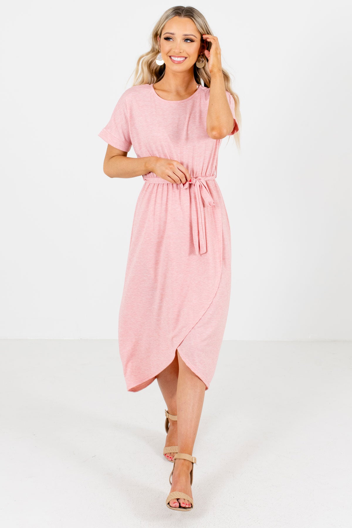 Pink Cute and Comfortable Boutique Knee-Length Dresses for Women