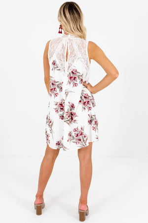 White Lace Floral Mini Dresses Affordable Online Boutique