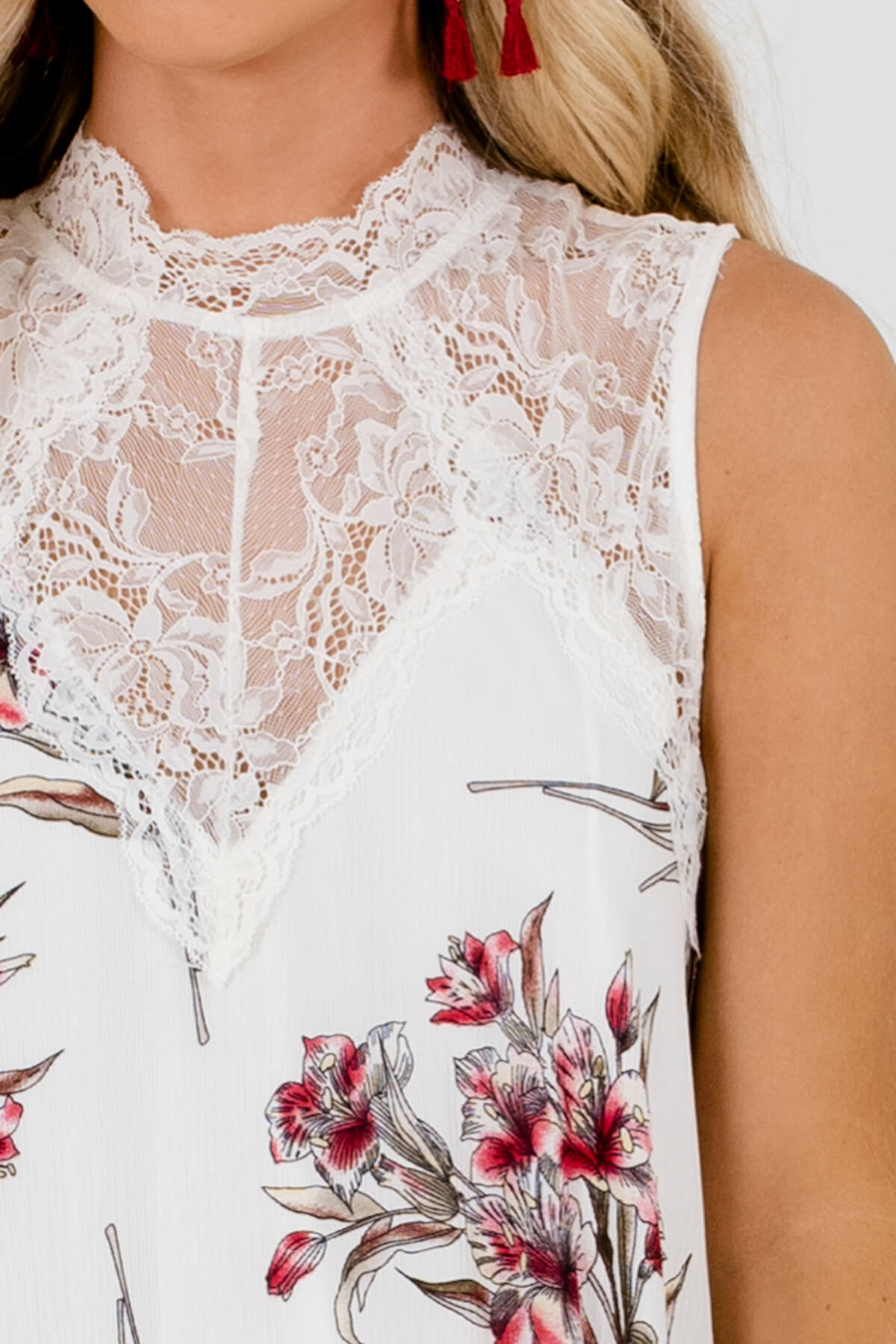 White Lace Lily Floral Mini Dresses Affordable Online Boutique