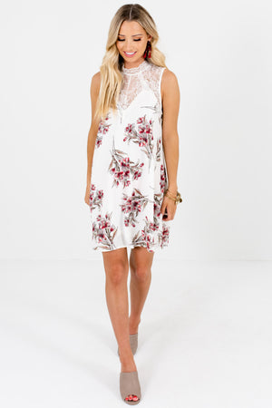 White Floral Lace Mini Dresses Affordable Online Boutique