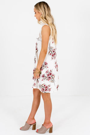 White Pink Floral Lace Mini Dresses Affordable Online Boutique