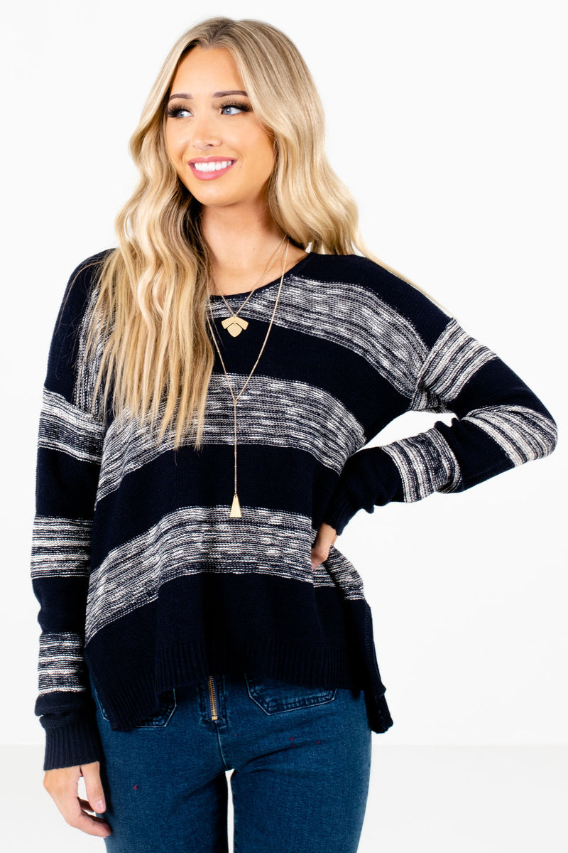 Brave the Storm Navy Striped Sweater