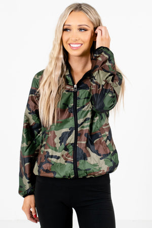 Green Camo Print Boutique Jackets for Women