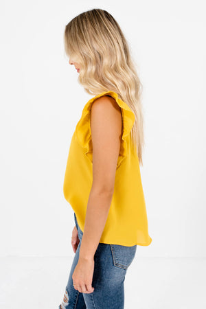 Mustard Yellow Cute and Comfortable Boutique Tank Tops for Women
