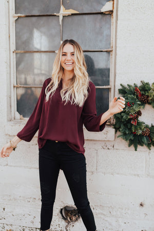 maroon blouse womens