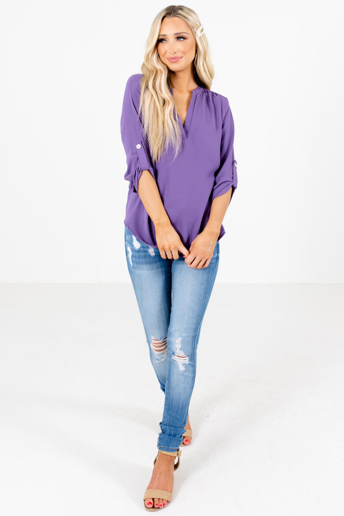 Purple Cute and Comfortable Boutique Blouses for Women