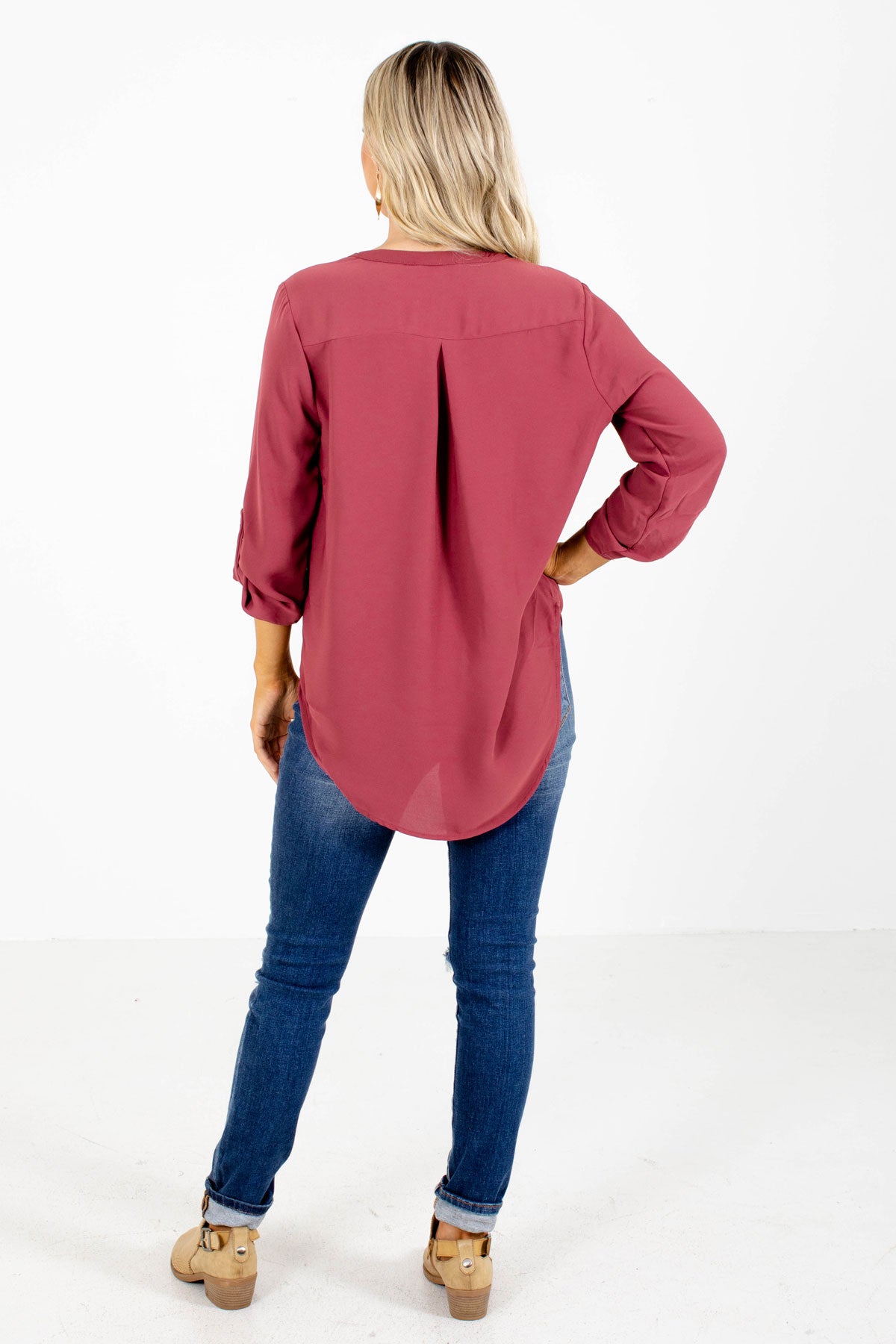 Red Affordable Women Tops Online Boutique 