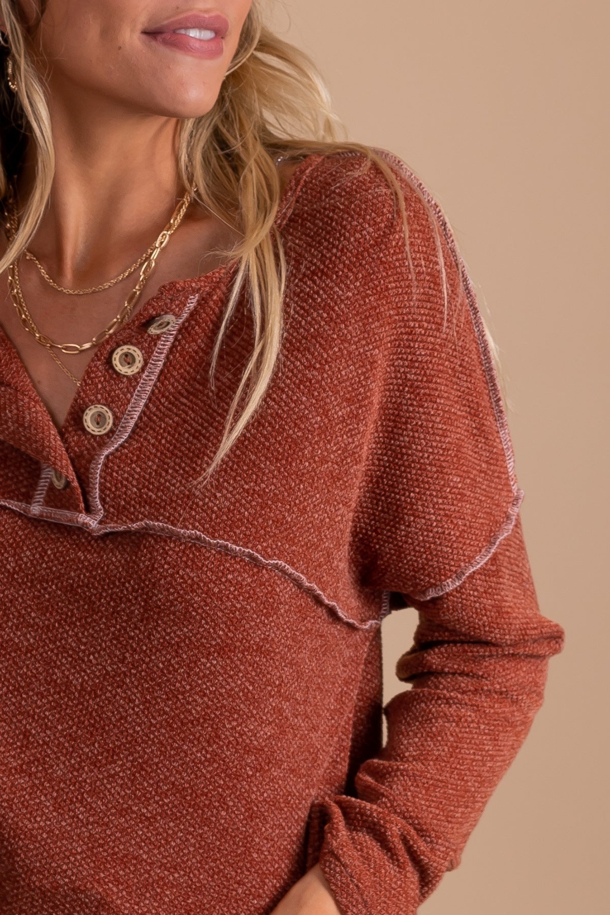 Boutique Marled Knit Sweater for Fall