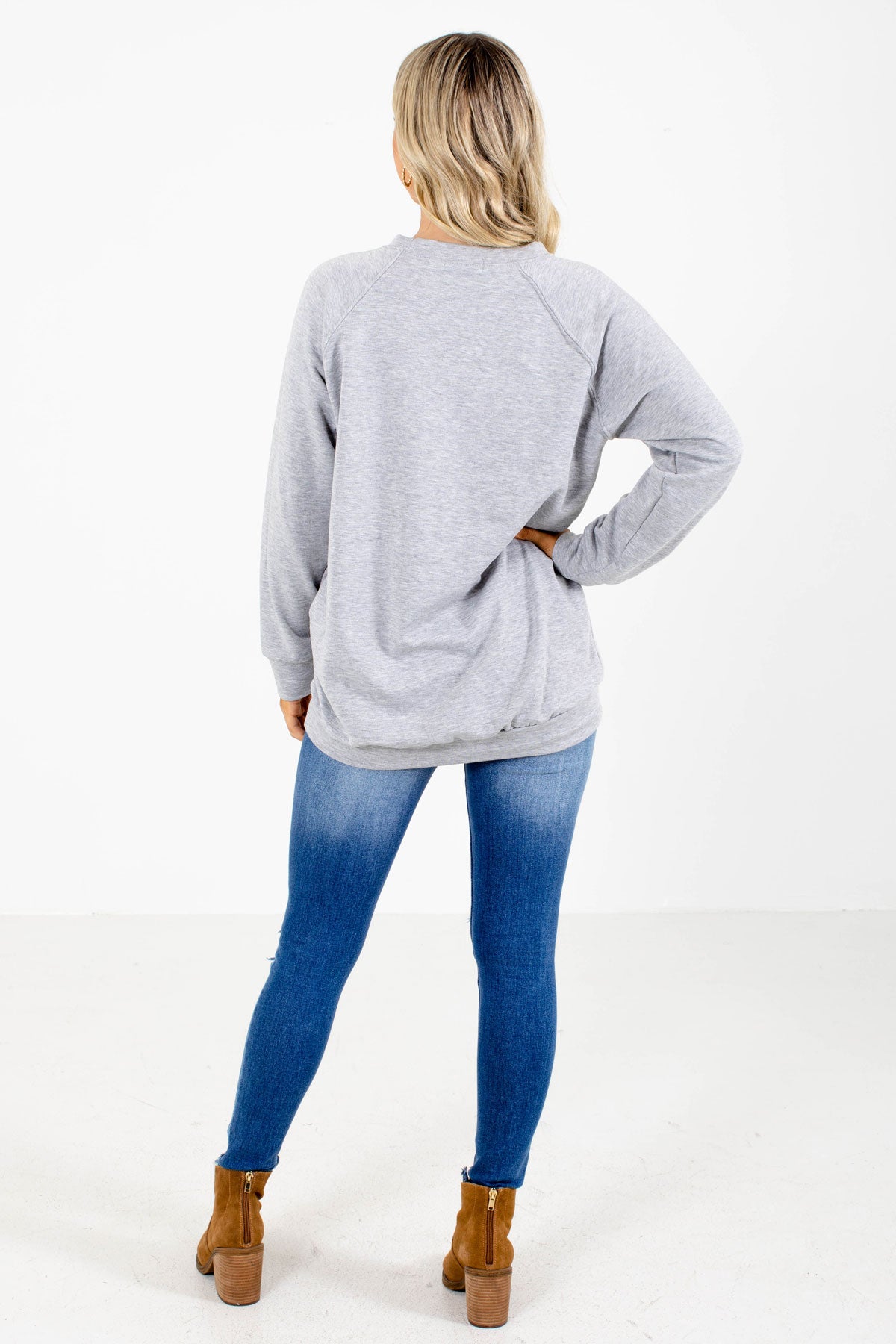Striped Grey Boutique Sweaters For Women
