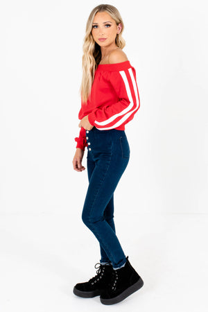 Red Cute and Comfortable Boutique Pullovers for Women