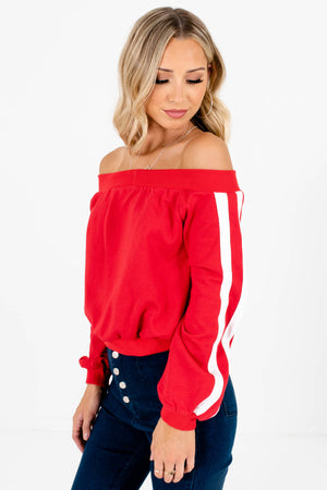 Red High-Quality Thick Material Boutique Pullovers for Women