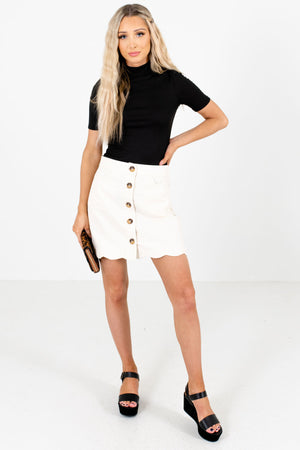 Cream Cute and Comfortable Boutique Mini Skirts for Women