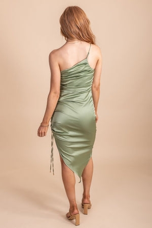Fancy one strap dress with ruched side