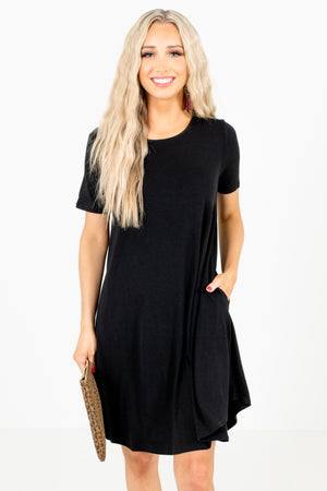 Black Cute and Comfortable Boutique Knee-Length Dresses for Women