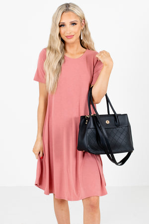 Pink Boutique Knee-Length Dress with Pockets for Women