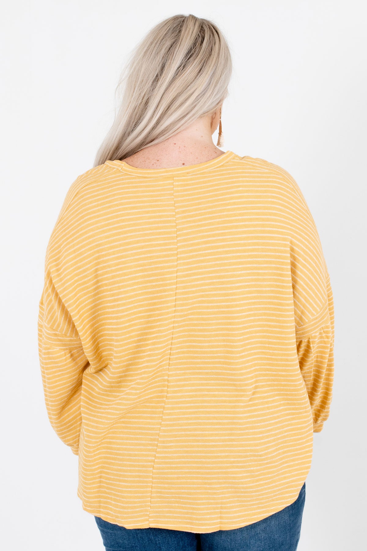 Casual Conversation Yellow Striped Top