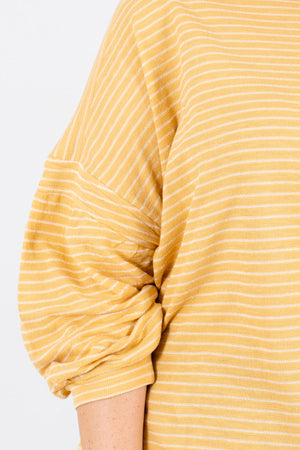 Casual Conversation Yellow Striped Top