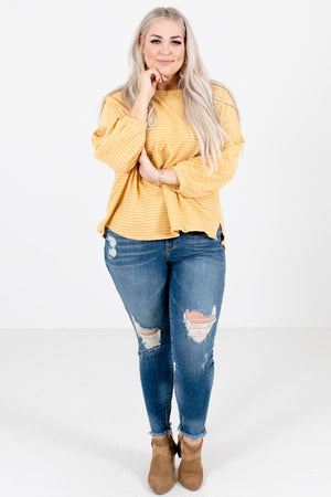 Casual Conversation Yellow Striped Top