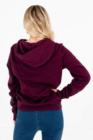 Women’s Purple Drawstring Hood Boutique Hoodie