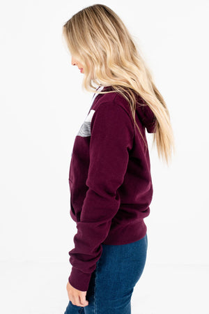Purple Front Pocket Boutique Hoodies for Women