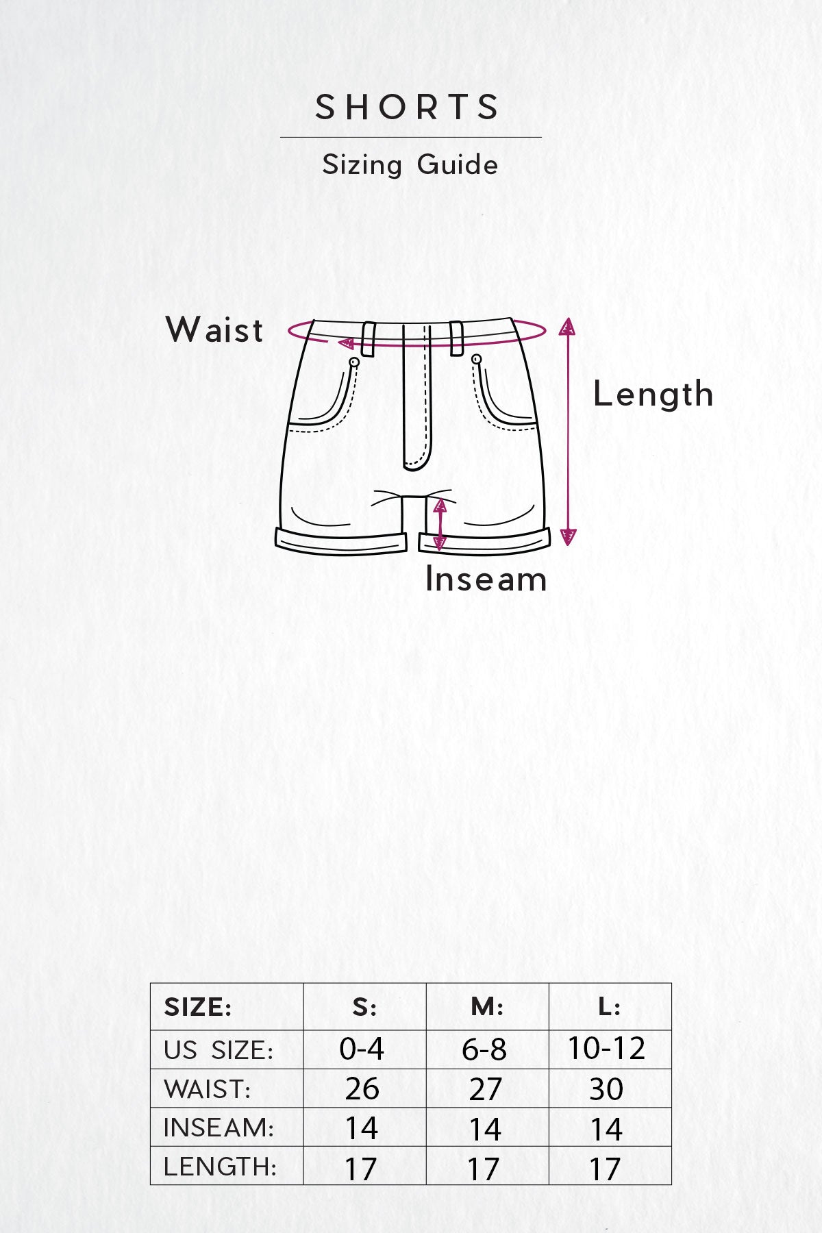 shorts sizing guide