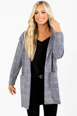 Gray Cute and Comfortable Boutique Blazers for Women